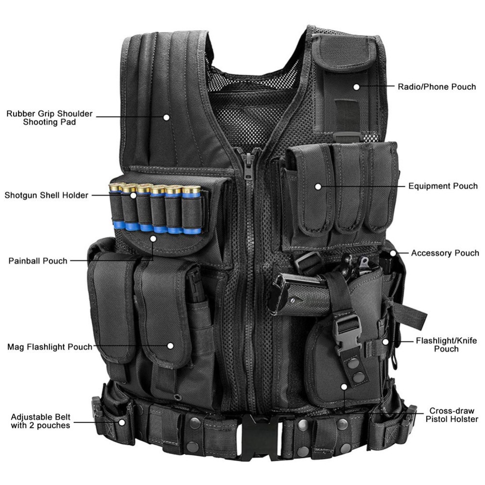 Adjustable Molle Tactical Vest - đánh giá và giá Hunting Outdoor Game